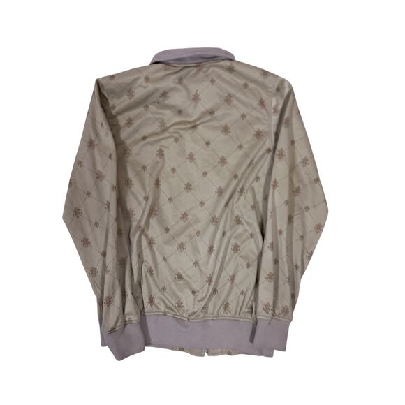 Anchor Blue Vintage Y2K Heavy Zip Up Jacket Tan Silky Streetwear Mens Small - Picture 4 of 6